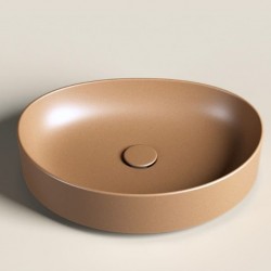 Washbasin Free standing 50x38x12 material: Porcelain Without hole Without overflow, color: Brown surface: Matt Free standing