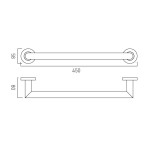 Πετσετοθήκη 45cm Brushed Black σταθερή από ορείχαλκο μονή, χρώμα: Μαύρο επιφάνεια: Βουρτσισμένη Πετσετοθήκες
