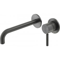 Μπαταρία νιπτήρος εντοιχιζόμενη κομπλέ 2 οπών από ορείχαλκο χωρίς βαλβίδα Accents, κομπλέ, Brushed Black, χρώμα: Μαύρο επιφάνεια: Βουρτσισμένη Εντοιχιζόμενες εξωτερικό μέρος