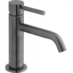 Μπαταρία νιπτήρος επικαθήμενη αναμεικτική από ορείχαλκο χαμηλή χωρίς βαλβίδα Brushed Black, χρώμα: Μαύρο επιφάνεια: Βουρτσισμένη Επικαθήμενες