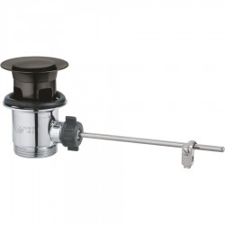 Waste Valve With overflow material: Brass surface: Brushed, color: Grey Waste overflows