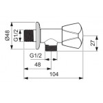 Διακόπτης γωνιακός, G1/2", magnetic grey από ορείχαλκο, χρώμα: Γκρι επιφάνεια: Βουρτσισμένη Διακόπτες, Κάνουλες