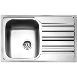 Νεροχύτης ανοξείδωτος 78x50 από inox επιφάνεια: Λεία ματ με πάγκο αριστερά / με πάγκο δεξιά ένθετος 1 γούρνα αντιστρεφόμενος, χρώμα: Χρωμέ Ανοξείδωτοι