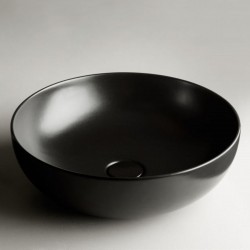 Νιπτήρας ελευθέρας τοποθέτησης 45x45x15,2 από πορσελάνη χωρίς οπή  χωρίς υπερχείλιση Nero Matt, χρώμα: Μαύρο επιφάνεια: Ματ Ελευθέρας τοποθέτησης