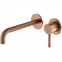 Μπαταρία νιπτήρος εντοιχιζόμενη κομπλέ 2 οπών από ορείχαλκο χωρίς βαλβίδα κομπλέ, 18cm, Brushed Bronze, χρώμα: Μπρονζέ επιφάνεια: Βουρτσισμένη Εντοιχιζόμενες εξωτερικό μέρος