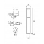 Shower head W/ hose, holder and outlet elbow 1 jet, color: Black surface: Brushed Hand showers