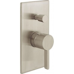 Shower tap Wall-mounted concealed - complete set 2 way material: Brass mixer With plate without hand shower, hose and holder, color: Chrome surface: Brushed Wall-mounted - external part