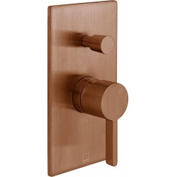 Shower tap Wall-mounted concealed - complete set 2 way material: Brass mixer With plate without hand shower, hose and holder, color: Bronze surface: Brushed Wall-mounted - external part