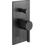 Shower tap Wall-mounted concealed - complete set 2 way material: Brass mixer With plate without hand shower, hose and holder, color: Black surface: Brushed Wall-mounted - external part Shower tap Wall-mounted concealed - complete set 2 way material: Brass mixer With plate without hand shower, hose and holder, color: Black surface: Brushed Wall-mounted - external part