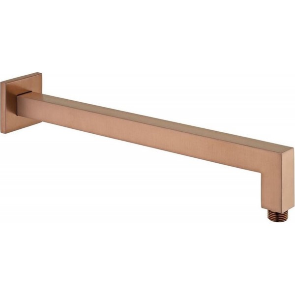 Βραχίονας 39cm Square, Brushed Bronze επίτοιχος τύπος από ορείχαλκο, χρώμα: Μπρονζέ επιφάνεια: Βουρτσισμένη Βραχίονες κεφαλής ντους