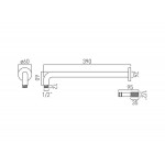 Βραχίονας 39cm Round, Polished Chrome επίτοιχος τύπος από ορείχαλκο, χρώμα: Χρωμέ επιφάνεια: Γυαλιστερή Βραχίονες κεφαλής ντους