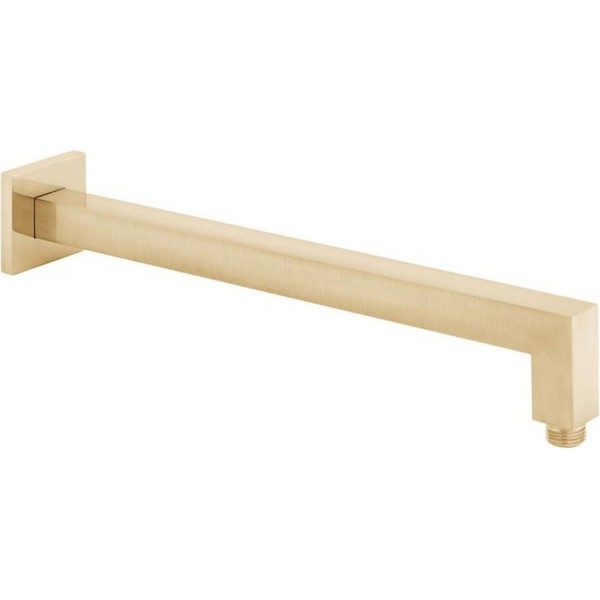 Βραχίονας 39cm square, brushed gold επίτοιχος τύπος από ορείχαλκο, χρώμα: Χρυσό επιφάνεια: Βουρτσισμένη Βραχίονες κεφαλής ντους