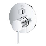 Shower tap Wall-mounted external part 3 way material: Brass mixer With plate without hand shower, hose and holder, color: Chrome surface: Glossy Wall-mounted - external part