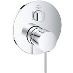 Shower tap Wall-mounted external part 3 way material: Brass mixer With plate without hand shower, hose and holder, color: Chrome surface: Glossy Wall-mounted - external part