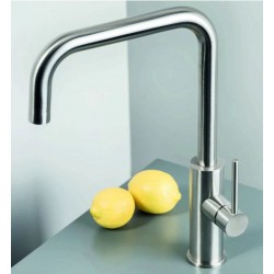 Μπαταρία κουζίνας επικαθήμενη από inox U-Spout, brushed stainless steel 316L, χρώμα: Χρωμέ επιφάνεια: Βουρτσισμένη Επικαθήμενες
