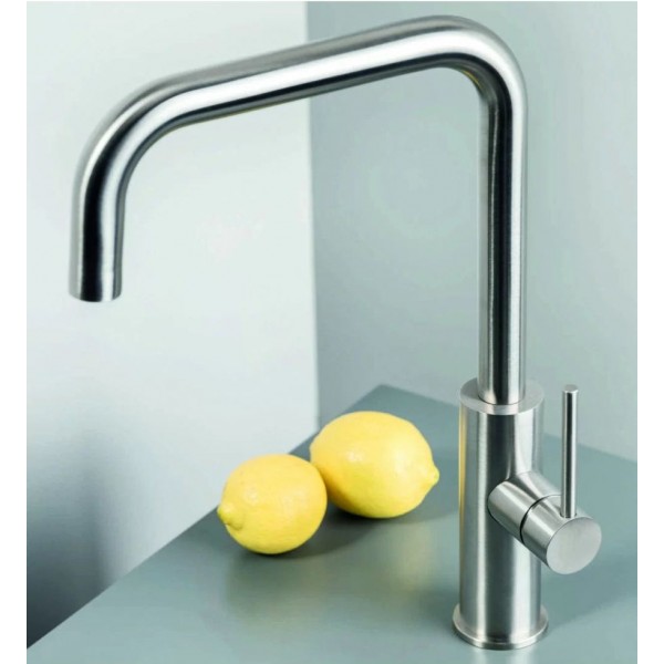 Kitchen tap Deck-mounted material: Inox 316L, color: Chrome surface: Brushed Deck-mounted