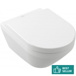 Σετ Λεκάνη επίτοιχη (κρεμαστή) υψηλής πίεσης + Κάλυμμα soft closing Rimless Wrapover κρυφή στήριξη QuickRelease, White Alpin, TwistFlush 53x37 επιφάνεια: Γυαλιστερή, χρώμα: Λευκό