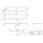 Μπανιέρα ορθογώνια 160x70 από ακρυλικό White Alpin, χρώμα: Λευκό χωρίς λαβές επιφάνεια: Γυαλιστερή Ορθογώνιες