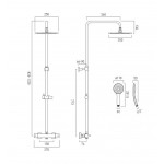 Μπαταρία ντουζιέρας με βέργα και κεφαλή ντους επίτοιχη από ορείχαλκο θερμοστατική Φ25cm, Brushed Gold, χρώμα: Χρυσό επιφάνεια: Βουρτσισμένη Επίτοιχες με βέργα και κεφαλή ντους