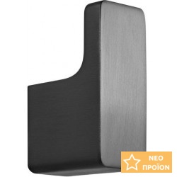 Άγκιστρο από ορείχαλκο μονό Brushed black, χρώμα: Μαύρο επιφάνεια: Βουρτσισμένη Άγκιστρα