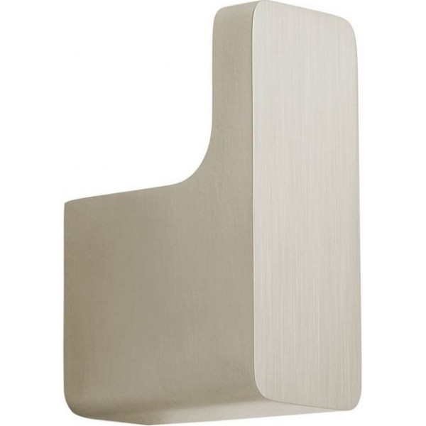 Άγκιστρο από ορείχαλκο μονό Brushed Nickel, χρώμα: Χρωμέ επιφάνεια: Βουρτσισμένη Άγκιστρα