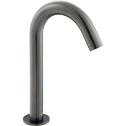 Wash basin tap Deck-mounted electronic L size material: Brass Without waste, color: Black surface: Brushed Deck-mounted