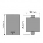 Χαρτοδοχείο soft close, Brushed Gun Metal από ορείχαλκο 5 lt επιδαπέδιος τύπος κλειστό, χρώμα: Γκρι επιφάνεια: Βουρτσισμένη Χαρτοδοχεία