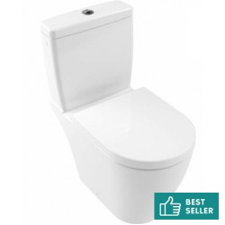 Floor standing close-coupled toilet & flushing cistern & toilet seat soft closing, style: Wrapover horizontal outlet p Rimless Simple DirectFlush 65,5x37 surface: Glossy, color: White