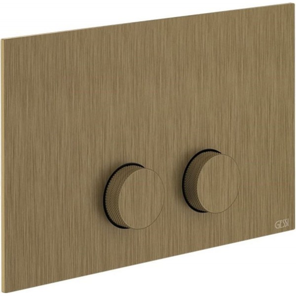 Flush wall plates for concealed cistern Actuation dual flush valve material: Metal, color: Bronze surface: Brushed Flush plates