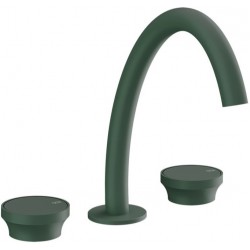 Μπαταρία νιπτήρος επικαθήμενη 2 λαβών από ορείχαλκο υψηλή χωρίς βαλβίδα Matte Agave, χρώμα: Πράσινο επιφάνεια: Ματ Επικαθήμενες