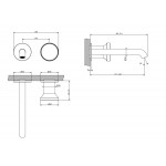 Wash basin tap Wall-mounted - external part 2 holes mixer Without waste, color: Black Black Metal PVD material: Brass surface: Glossy Wall-mounted - external part