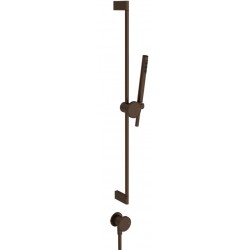 Shower slider rail 80cm material: Brass with hand shower, hose & outlet elbow, color: Bronze surface: Brushed Shower slider rails