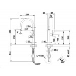 Μπαταρία κουζίνας επικαθήμενη από inox με ντους Black Metal Brushed PVD, χρώμα: Μαύρο επιφάνεια: Βουρτσισμένη Επικαθήμενες