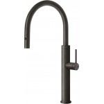 Μπαταρία κουζίνας επικαθήμενη από inox με ντους Black Metal Brushed PVD, χρώμα: Μαύρο επιφάνεια: Βουρτσισμένη Επικαθήμενες