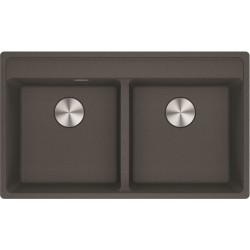 Νεροχύτης γρανιτένιος 86x51 χωρίς πάγκο ένθετος 2 γούρνες slate grey, χρώμα: Γκρι Σκούρο Γρανιτένιοι