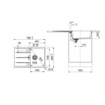Sink Granite 78x50 left / right nested 1 bowl, color: Grey Granite Sink Granite 78x50 left / right nested 1 bowl, color: Grey Granite