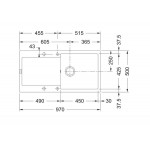 Νεροχύτης γρανιτένιος 97x50 με πάγκο αριστερά / με πάγκο δεξιά ένθετος 1 γούρνα αντιστρεφόμενος slate grey, χρώμα: Γκρι Σκούρο Γρανιτένιοι