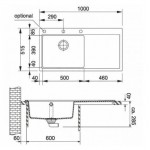 Νεροχύτης γρανιτένιος 100x51,5 με πάγκο αριστερά ένθετος 1 γούρνα slate grey, χρώμα: Γκρι Σκούρο Γρανιτένιοι Νεροχύτης γρανιτένιος 100x51,5 με πάγκο αριστερά ένθετος 1 γούρνα slate grey, χρώμα: Γκρι Σκούρο Γρανιτένιοι