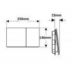 Flush wall plates for concealed cistern Black Chrome Actuation dual flush valve material: Inox, color: Black surface: Brushed Flush wall plates for concealed cistern Black Chrome Actuation dual flush valve material: Inox, color: Black surface: Brushed