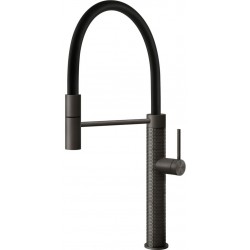Kitchen tap Deck-mounted material: Inox with shower, color: Black surface: Brushed Deck-mounted