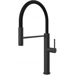 Kitchen tap Deck-mounted material: Inox with shower, color: Black surface: Matt Deck-mounted