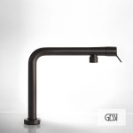 Μπαταρία κουζίνας βυθιζόμενη Black Metal Brushed PVD από ορείχαλκο, χρώμα: Μαύρο επιφάνεια: Βουρτσισμένη Βυθιζόμενες