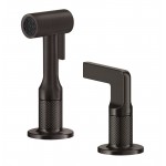 Kitchen tap Deck-mounted material: Brass with shower Black Metal Brushed PVD, color: Black surface: Brushed Deck-mounted