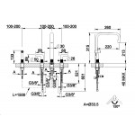 Kitchen tap Deck-mounted material: Brass with shower Finox Brushed Nickel, color: Chrome surface: Brushed Deck-mounted
