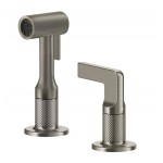 Kitchen tap Deck-mounted material: Brass with shower Finox Brushed Nickel, color: Chrome surface: Brushed Deck-mounted