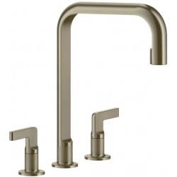 Μπαταρία κουζίνας επικαθήμενη από ορείχαλκο 3 οπών, Finox Brushed Nickel, χρώμα: Χρωμέ επιφάνεια: Γυαλιστερή Επικαθήμενες