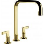 Μπαταρία κουζίνας επικαθήμενη από ορείχαλκο 3 οπών, Gold PVD, χρώμα: Χρυσό επιφάνεια: Γυαλιστερή Επικαθήμενες