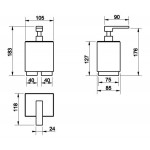 Dispenser countertop material: Brass Finox Brushed Nickel, color: Chrome/White surface: Brushed Soap dispensers