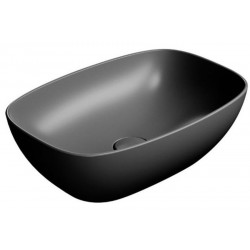 Νιπτήρας ελευθέρας τοποθέτησης 50x35x16 από πορσελάνη χωρίς οπή  χωρίς υπερχείλιση Ardesia, χρώμα: Γκρι Σκούρο επιφάνεια: Ματ Ελευθέρας τοποθέτησης