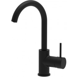 Wash basin tap Deck-mounted L size material: Brass mixer With push-open waste set, color: Black surface: Matt Deck-mounted